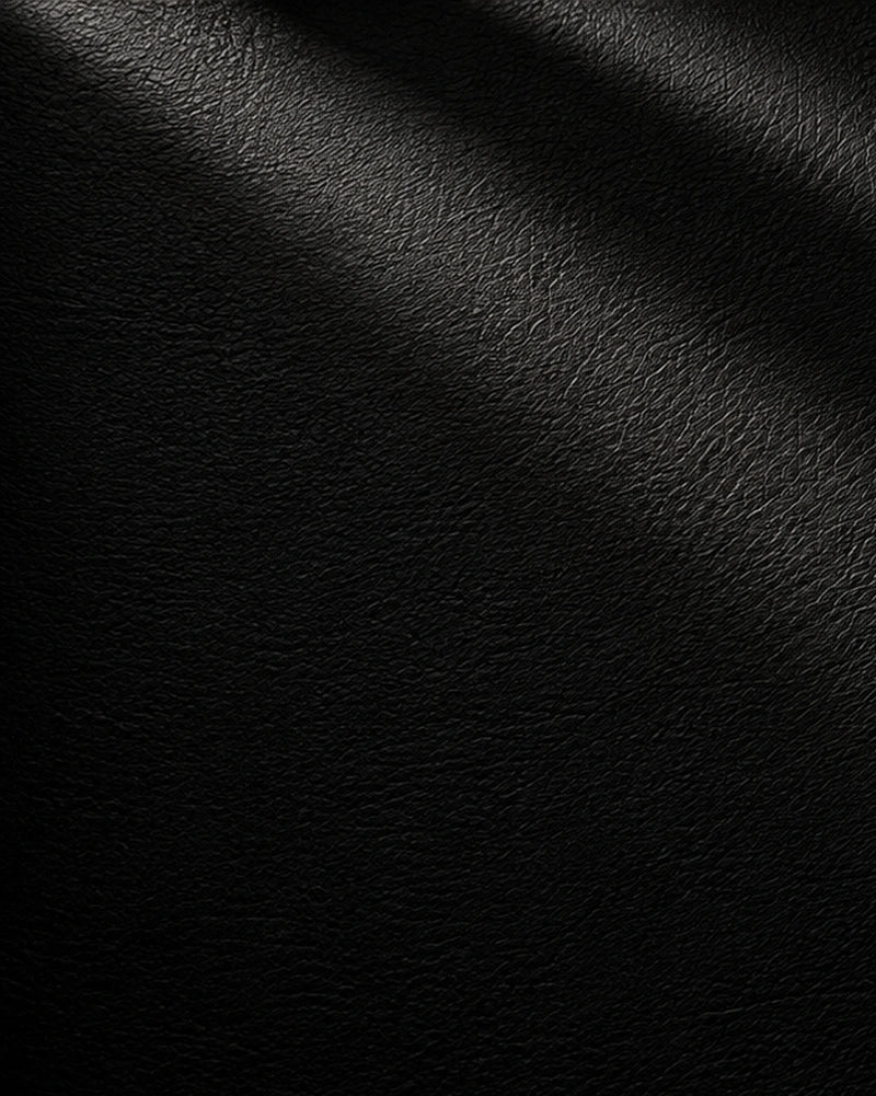 Close-up of black leather texture